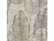 Strukturovaná vliesová tapeta, hnědé šedé listy TA25080 Tahiti, Decoprint Decoprint