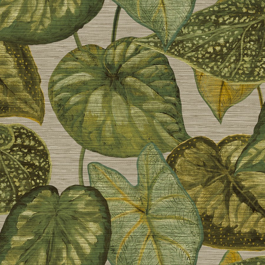 Strukturovaná vliesová tapeta, zelené listy TA25052 Tahiti, Decoprint