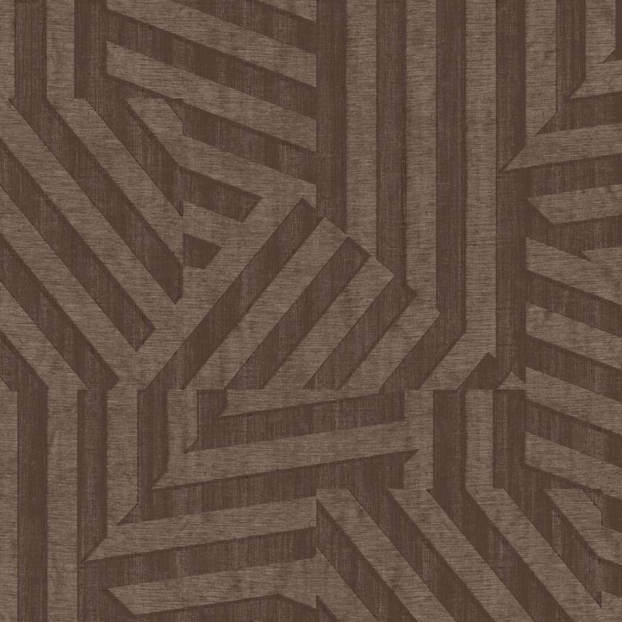 Tapety Yara - Eijffinger - Hnědá vliesová geometrická retro tapeta na zeď, 333631, Revive, Eijffinger Hnědá vliesová geometrická retro tapeta na zeď, 333631, Revive, Eijffinger - Eijffinger