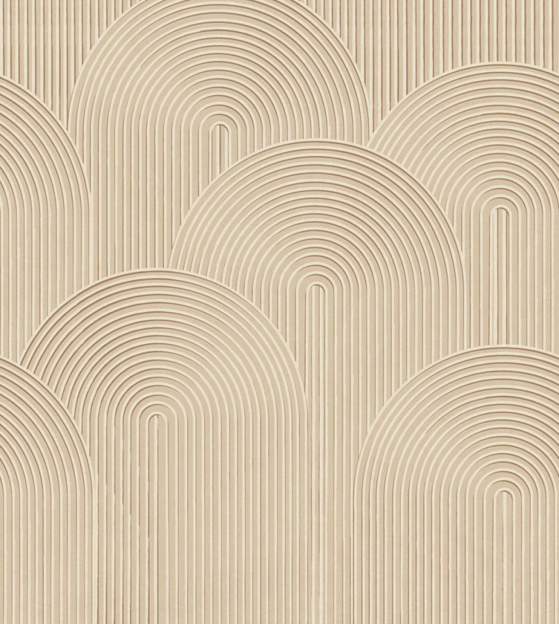 3D Geometrická vliesová fototapeta na zeď, Bež, 159382, Bloom, Esta Home