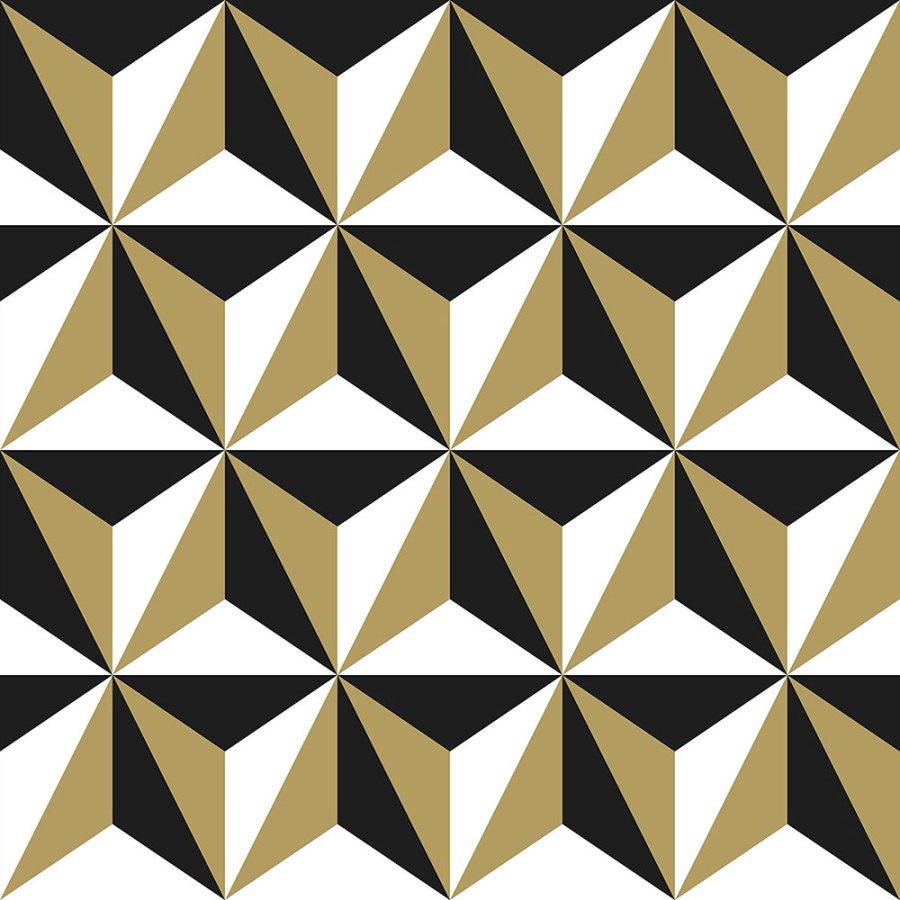 3d tapeta na zeď, hvězdicový geometrický vzor 139118, Black & White, Esta
