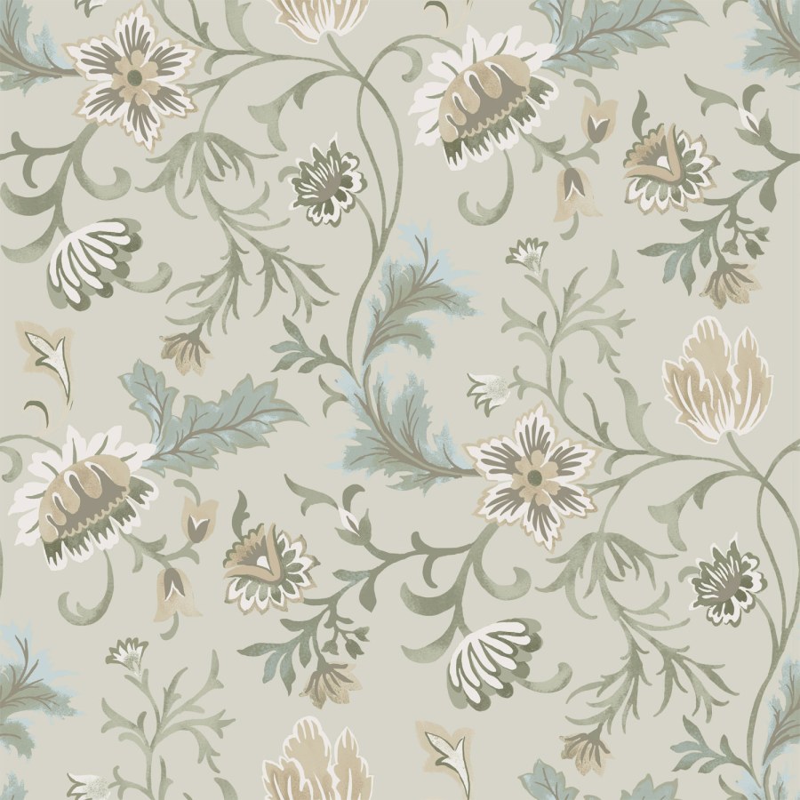 Bež vliesová květinová tapeta na zeď, 139412, Vintage Flowers, Esta Home