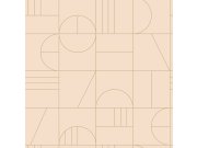 Bež vliesová tapeta na zeď, geometrický vzor 139206, Art Deco, Est