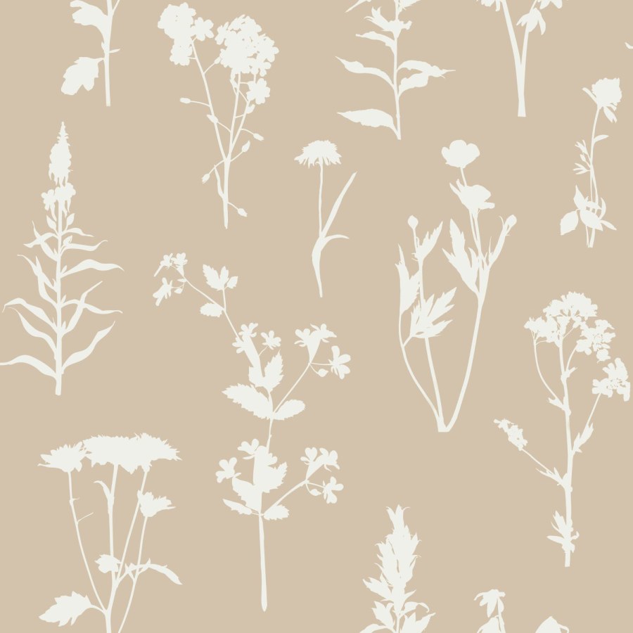 Bež vliesová tapeta na zeď, květiny, listy, 139484, Vintage Flowers, Esta Home Bež vliesová tapeta na zeď, květiny, listy, 139484, Vintage Flowers, Esta Home