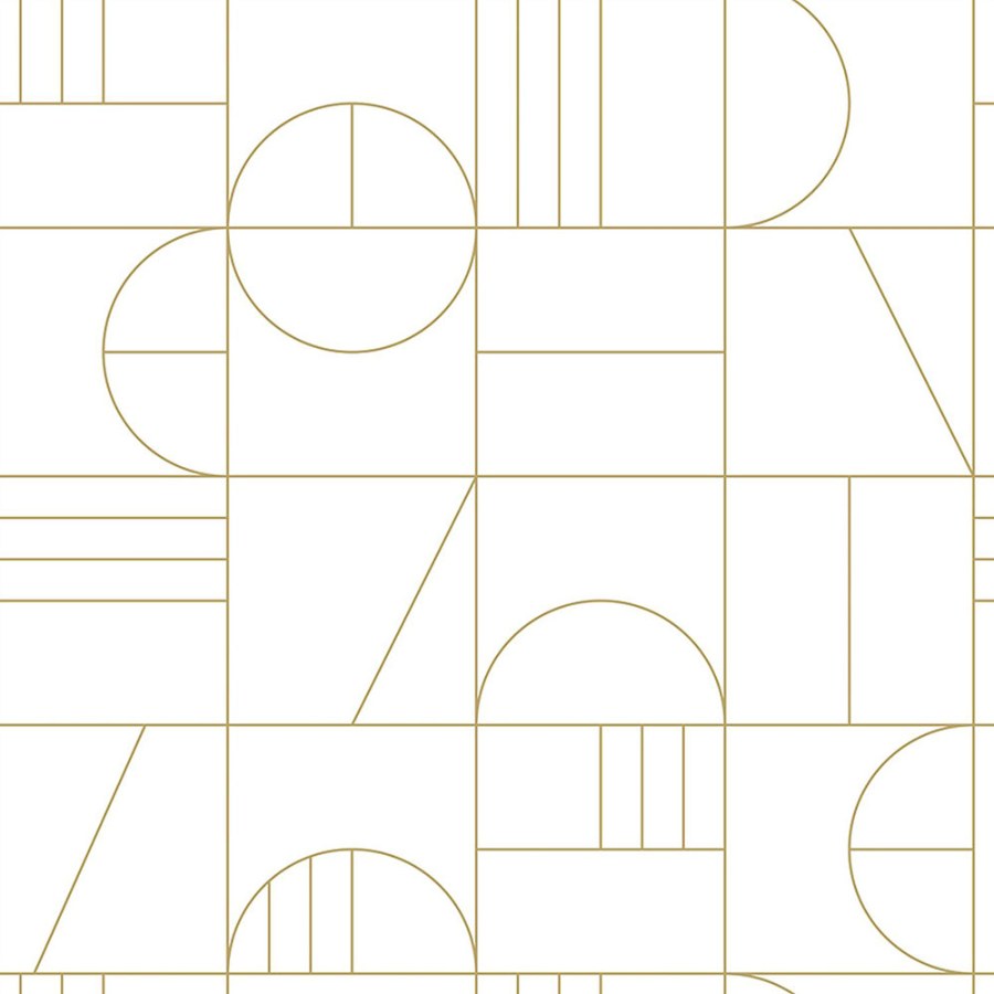 Bílo-zlatá geometrická vliesová tapeta 139141, Art Deco, Esta Bílo-zlatá geometrická vliesová tapeta 139141, Art Deco, Esta