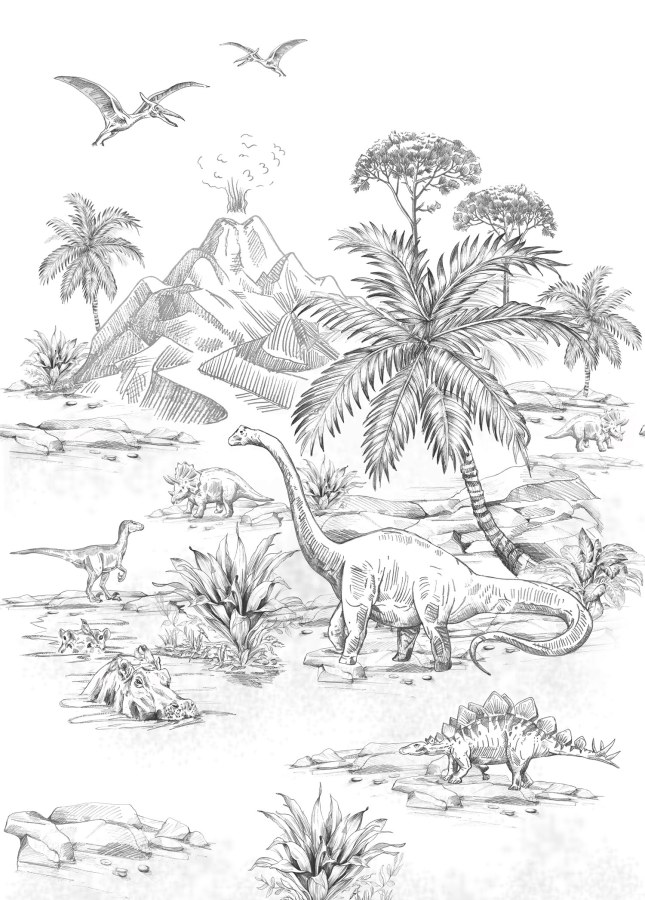 Dětská vliesová fototapeta s dinosaury, 159237, To the Moon and Back, Esta Home