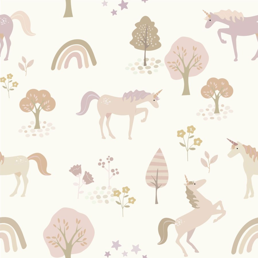 Dětská vliesová tapeta na zeď, duhy a jednorožci, 139503, To the Moon and Back, Esta Home Dětská vliesová tapeta na zeď, duhy a jednorožci, 139503, To the Moon and Back, Esta Home