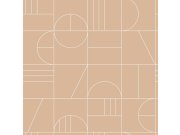 Smeđa vliesová tapeta na zeď, geometrický vzor 139208, Art Deco, Est