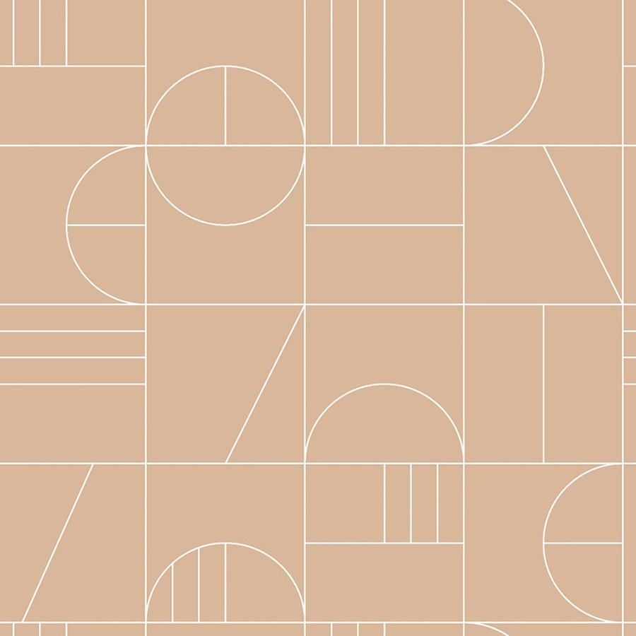 Smeđa vliesová tapeta na zeď, geometrický vzor 139208, Art Deco, Est