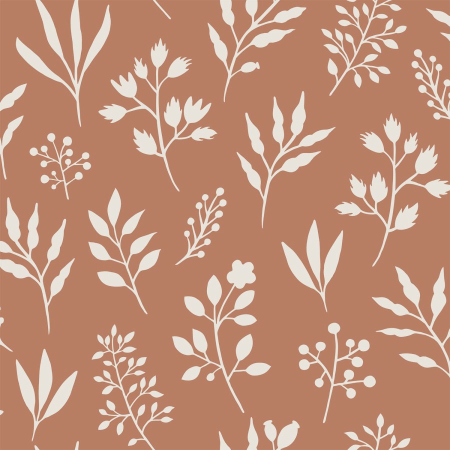 Smeđa vliesová tapeta s listy, větvičky, 139319, Vintage Flowers, Esta Home Smeđa vliesová tapeta s listy, větvičky, 139319, Vintage Flowers, Esta Home