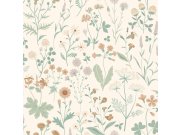 Krem vliesová tapeta na zeď, luční květiny, 139481, Vintage Flowers, Esta Home