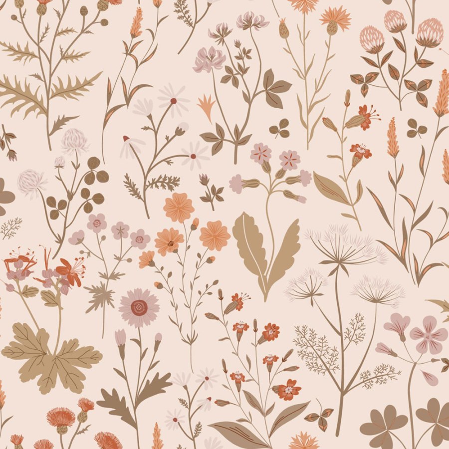 Květinová vliesová tapeta na zeď, růžová, 139596, Bloom, Esta Home
