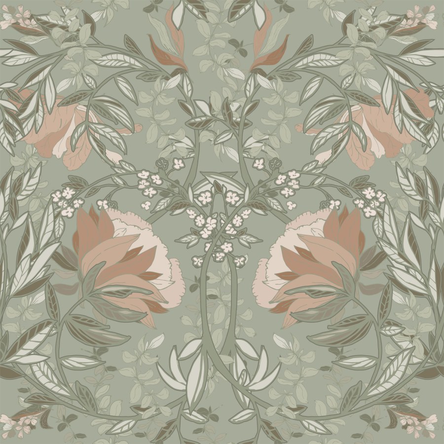 Secesní vliesová květinová tapeta na zeď, 139419, Vintage Flowers, Esta Home Secesní vliesová květinová tapeta na zeď, 139419, Vintage Flowers, Esta Home