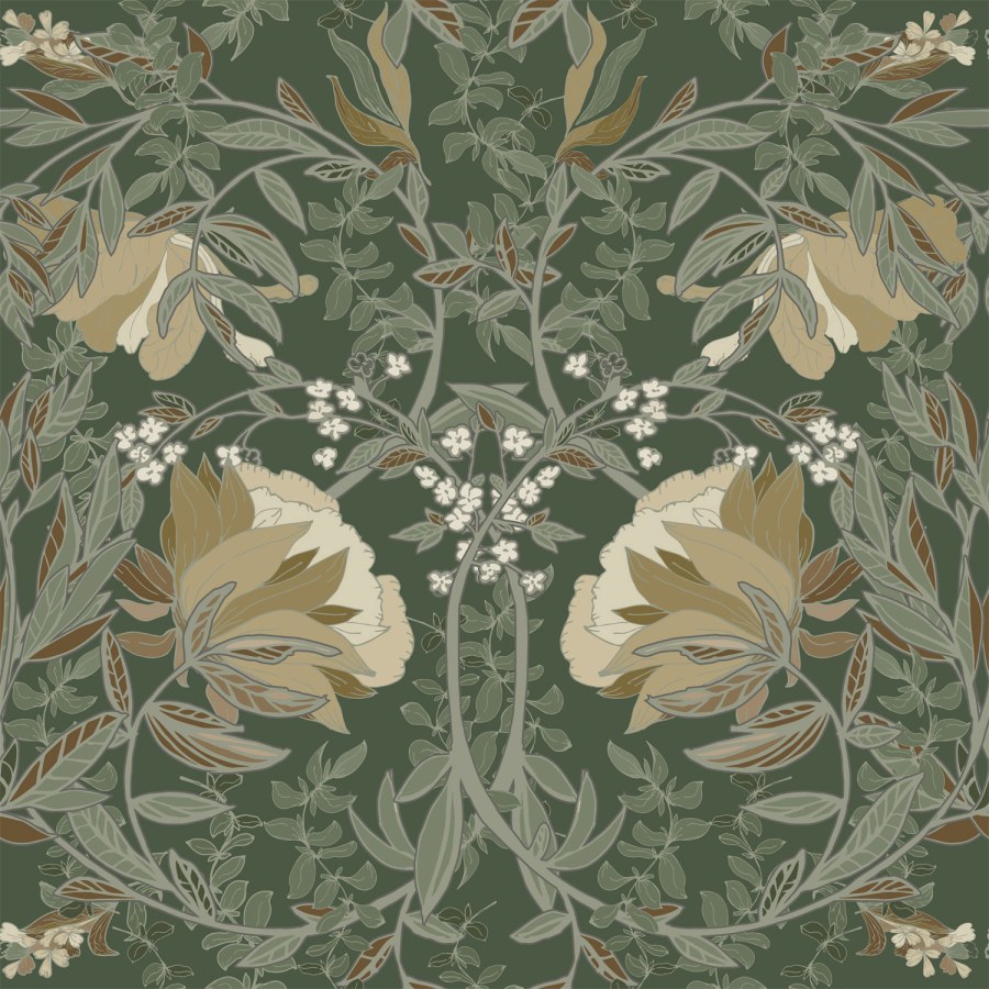 Secesní vliesová květinová tapeta na zeď, 139420, Vintage Flowers, Esta Home
