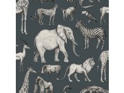 - Tmavě Plava vliesová tapeta Zvířátka z Afriky 139272, Forest Friends, Esta Tmavě Plava vliesová tapeta Zvířátka z Afriky 139272, Forest Friends, Esta