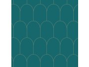 - Tirkiznaová vliesová tapeta, geometrický obloukový vzor 139205, Art Deco, Esta Tirkiznaová vliesová tapeta, geometrický obloukový vzor 139205, Art Deco, Esta