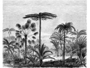 Flisová černoBijela obrazová tapeta - džungle, palmy 158952, 350x279cm, Paradise, Esta
