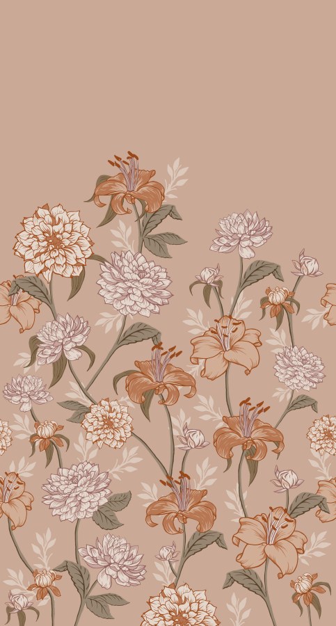 Flisová květinová fototapeta na zeď, 159210, Vintage Flowers, Esta Home
