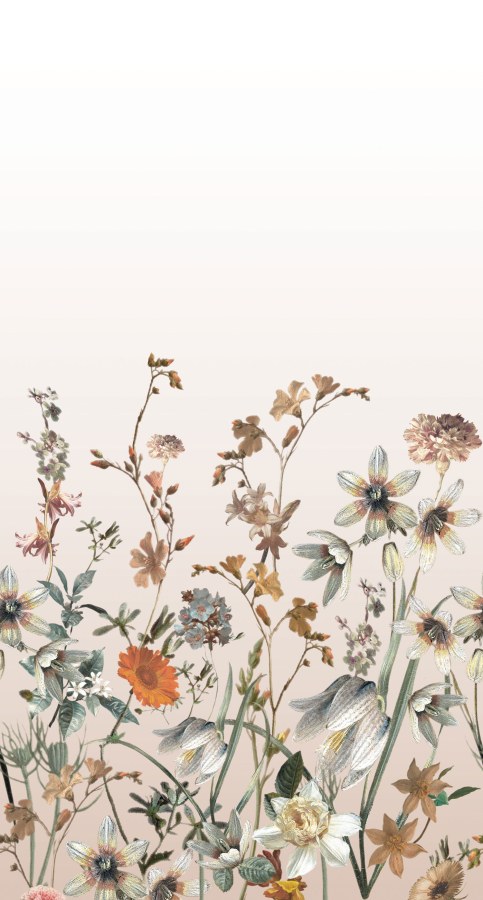 Flisová květinová fototapeta na zeď, 159211, Vintage Flowers, Esta Home
