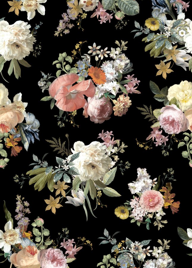 Flisová květinová fototapeta na zeď, 159218, Vintage Flowers, Esta Home