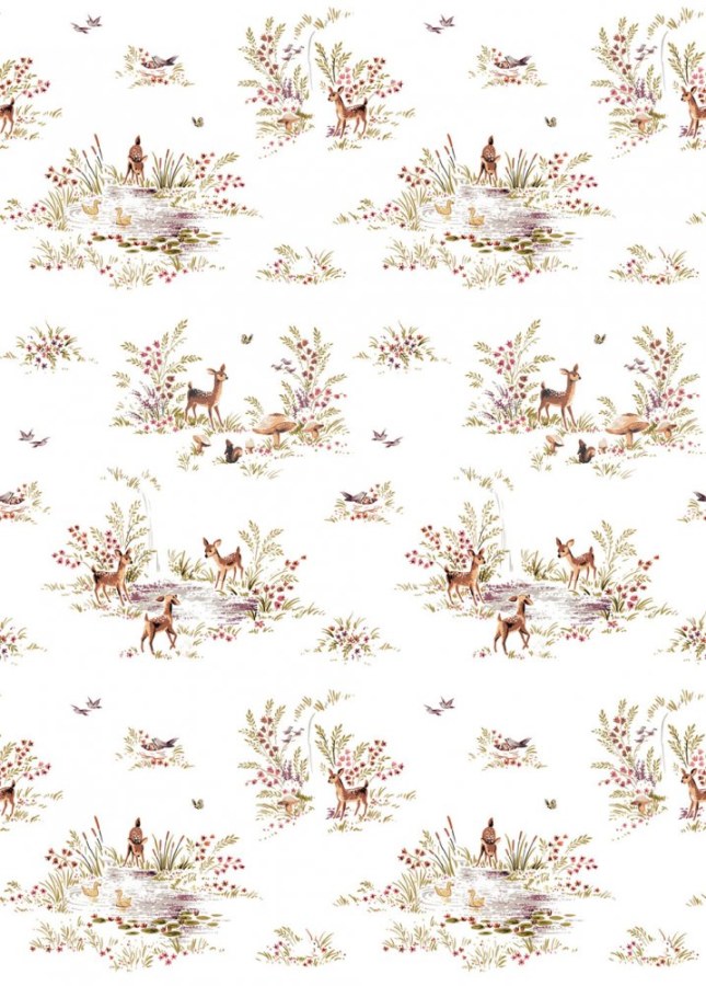 Flisová obrazová tapeta Les, lesní zvířátka 159055, 200 x 279 cm, Forest Friends, Esta