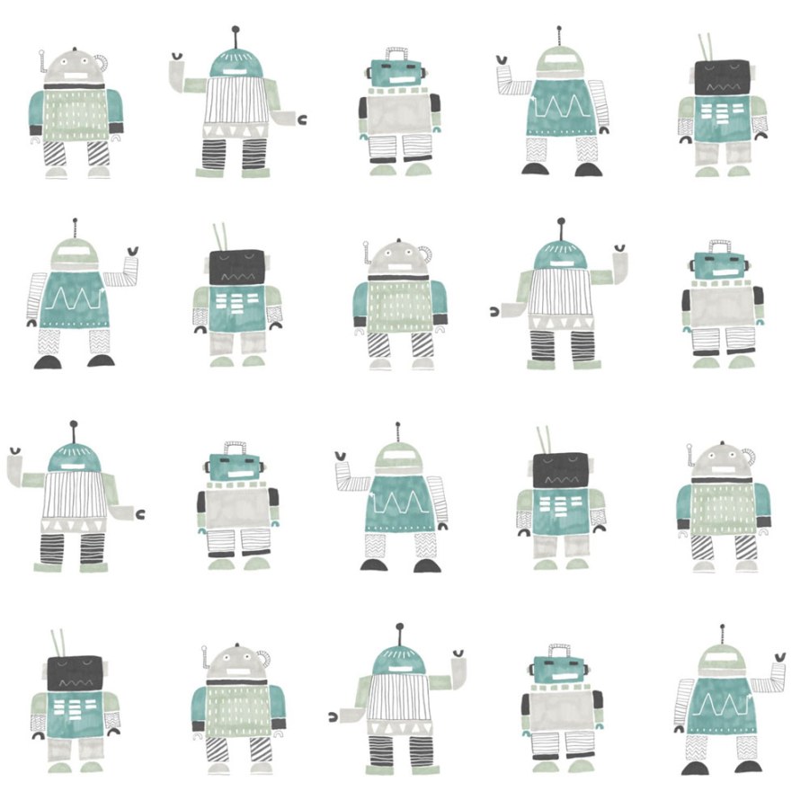 Flisová tapeta na zeď dětská, Roboti 138938, Little Bandits, Esta