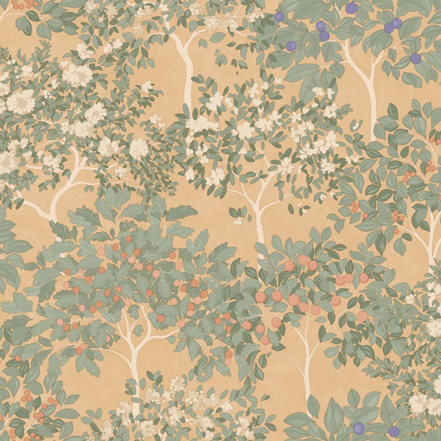 Vliesová tapeta na zeď, oranžová, kvetoucí stromy, M87395D, Flora, Ugépa