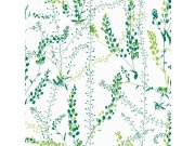 Zelená vliesová tapeta na zeď, pnoucí rostliny, 1787, Scandinavian Designers, Borastapeter Tapety Yara - Borastapeter