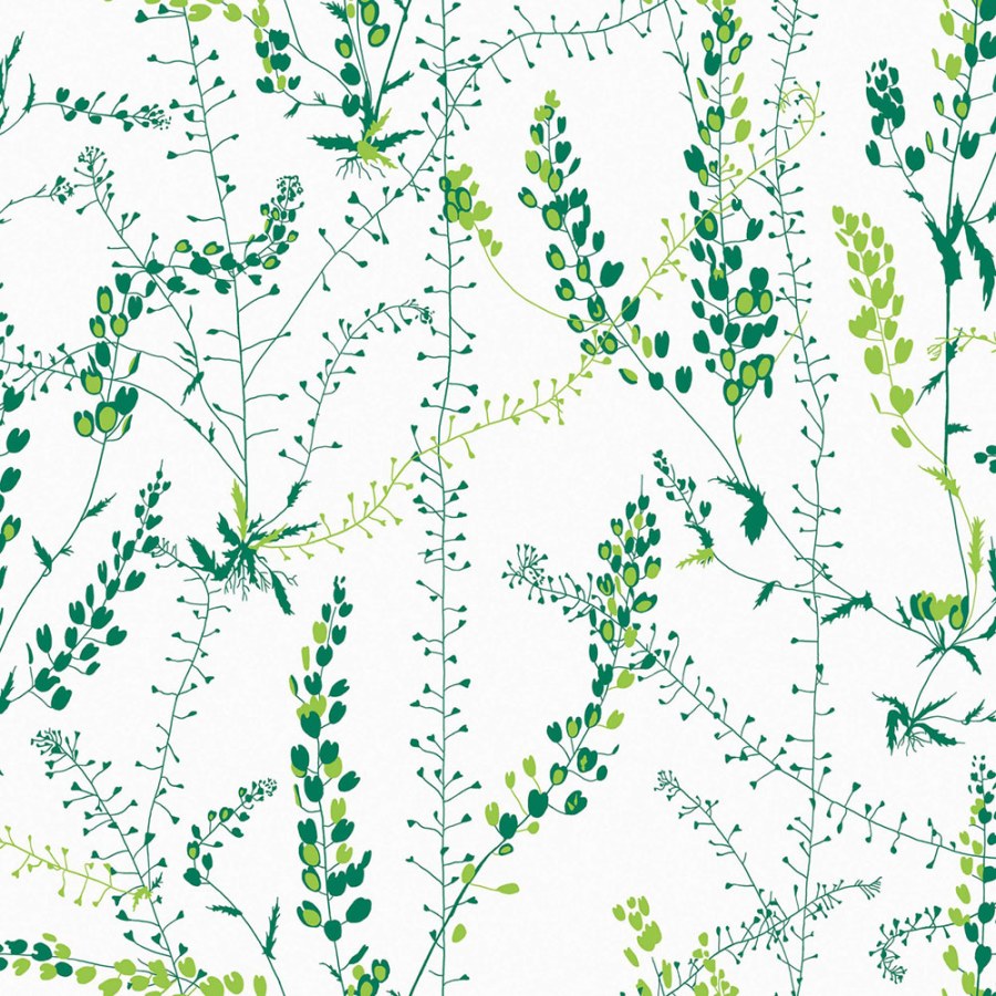 Zelená vliesová tapeta na zeď, pnoucí rostliny, 1787, Scandinavian Designers, Borastapeter