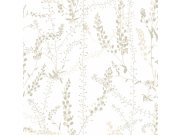 Hnědo-béžová vliesová tapeta na zeď, pnoucí rostliny, 1785, Scandinavian Designers, Borastapeter Tapety Yara - Borastapeter