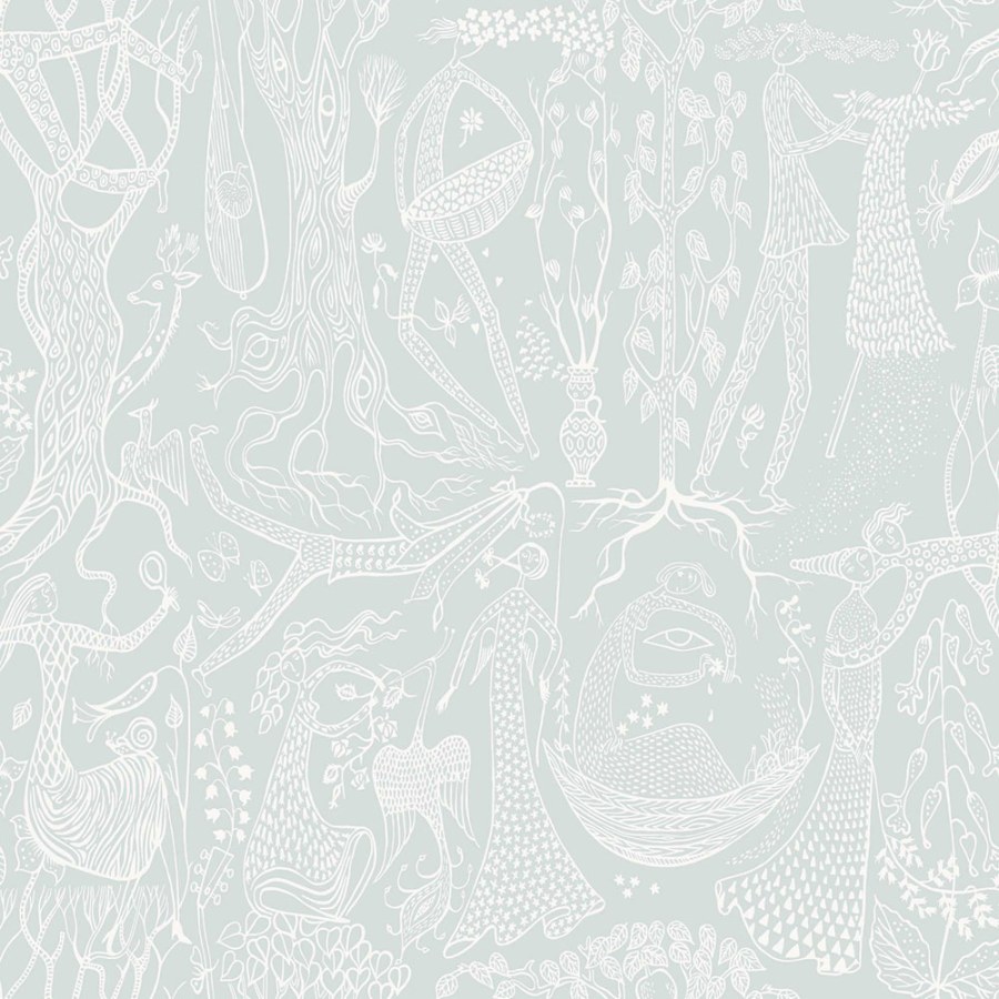 Vliesová tapeta na zeď, šedá, stromy, květiny, 1761, Scandinavian Designers, Borastapeter - Borastapeter
