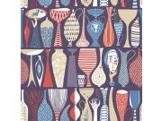 Tapety Yara Borastapeter - Vliesová tapeta na zeď, modrá, keramika, 1760, Scandinavian Designers, Borastapeter Vliesová tapeta na zeď, modrá, keramika, 1760, Scandinavian Designers, Borastapeter