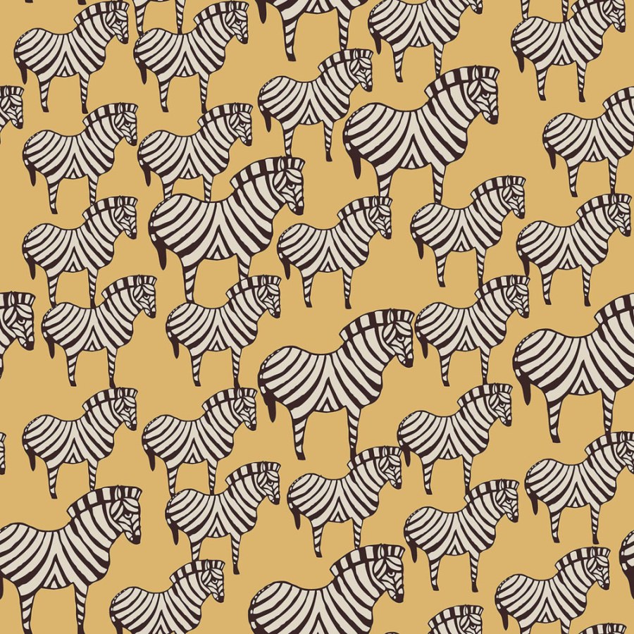 Žlutá vliesová tapeta na zeď, zebry, 1378, Scandinavian Designers, Borastapeter - Borastapeter