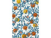 Vliesová tapeta na zeď, modro-fialová, granátová jablka, 1960, Scandinavian Designers, Scandinavian Designers III, Borastapeter