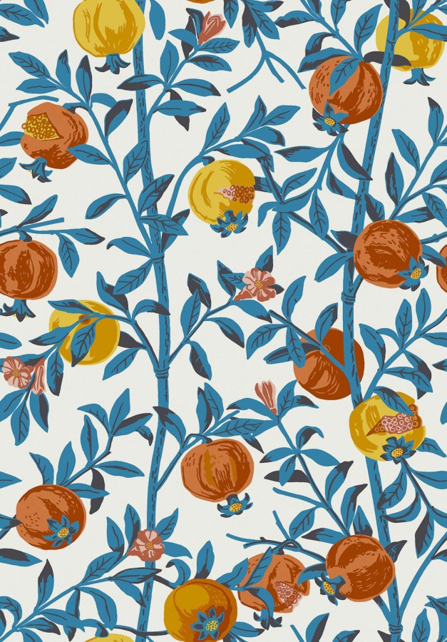 Tapety Yara - Borastapeter - Vliesová tapeta na zeď, modro-fialová, granátová jablka, 1960, Scandinavian Designers, Scandinavian Designers III, Borastapeter Vliesová tapeta na zeď, modro-fialová, granátová jablka, 1960, Scandinavian Designers, Scandinavian Designers III, Borastapeter - Borastapeter