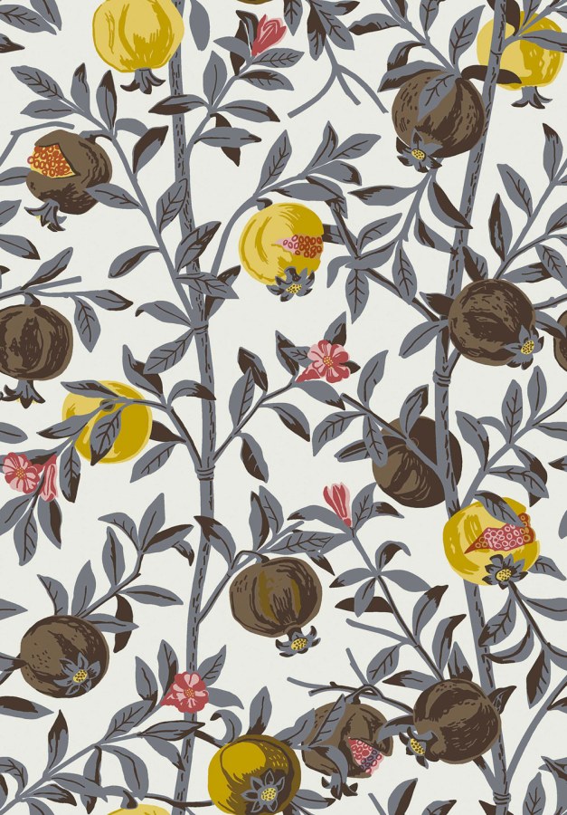 Vliesová tapeta na zeď, černo-šedá, granátová jablka, 1959, Scandinavian Designers, Scandinavian Designers III, Borastapeter Vliesová tapeta na zeď, černo-šedá, granátová jablka, 1959, Scandinavian Designers, Scandinavian Designers III, Borastapeter