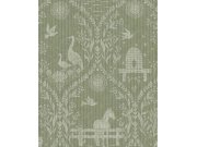 Zelená vliesová tapeta na zeď, zvířata, květiny, 363134, Tiny Treasures, Eijffinger