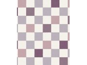Vliesová tapeta na zeď, fialová, růžová, imitace kostkované látky, 363148, Tiny Treasures, Eijffinger Tapety Yara - Eijffinger