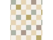 Vliesová tapeta na zeď, zelená, hnědá, imitace kostkované látky, 363147, Tiny Treasures, Eijffinger