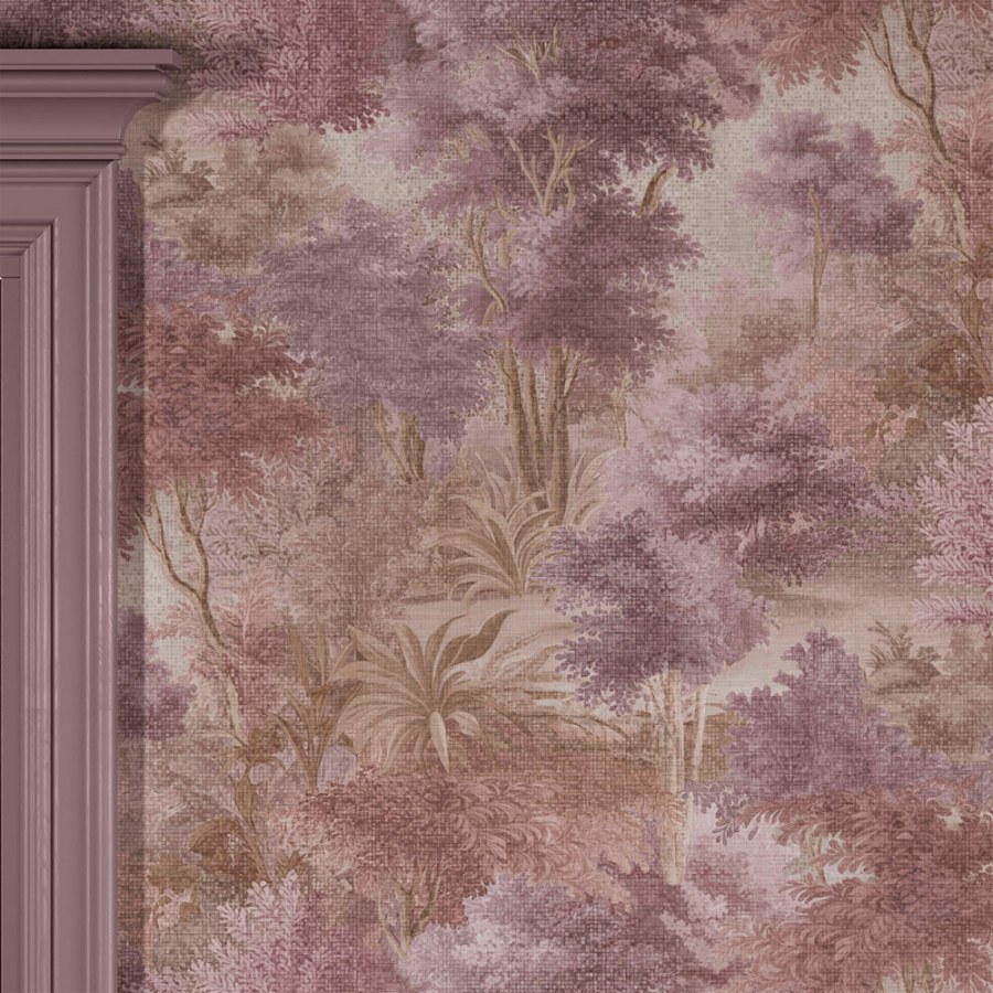 Vliesová tapeta na zeď, fialová, hnědá, stromy, listy, 142543, Heirloom, Superfresco Easy - Superfresco Easy