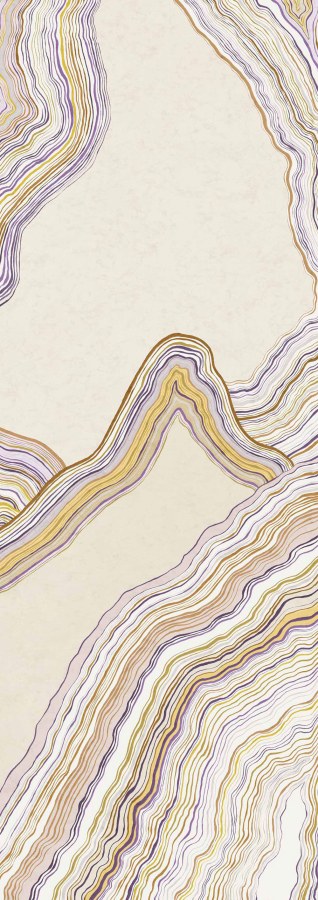 Abstraktní vliesová obrazová tapeta na zeď, fialová, žlutá, Pruhy, DGERO1033-260, Erosion, Masureel Abstraktní vliesová obrazová tapeta na zeď, fialová, žlutá, Pruhy, DGERO1033-260, Erosion, Masureel