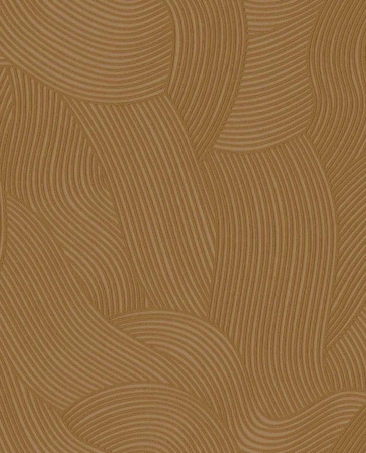 Vliesová tapeta na zeď, oranžovo-hnědá, vlnky, 363275, Calm Crafted, Eijffinger - Eijffinger