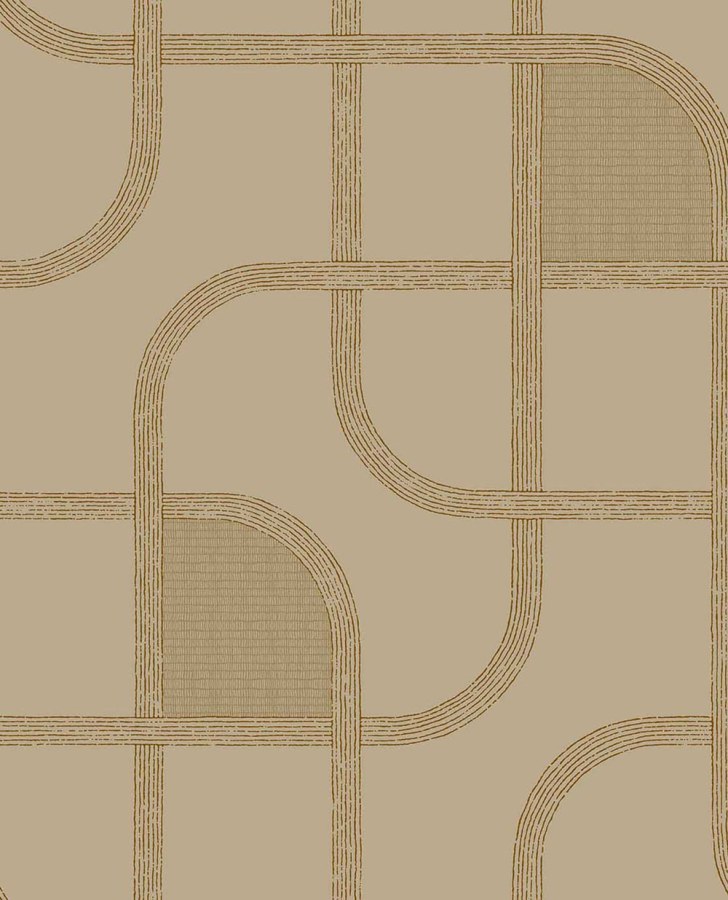 Tapety Yara - Eijffinger - Geometrická vliesová tapeta na zeď, hnědá, pruhy, 363264, Calm Crafted, Eijffinger Geometrická vliesová tapeta na zeď, hnědá, pruhy, 363264, Calm Crafted, Eijffinger - Eijffinger