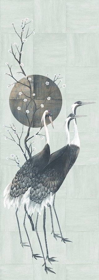 Tapety Yara - Masureel - Vliesová obrazová tapeta na zeď, šedá, bílá, stojící jeřábi, DGTRA7031-260, Traces, Masureel Vliesová obrazová tapeta na zeď, šedá, bílá, stojící jeřábi, DGTRA7031-260, Traces, Masureel - Masureel