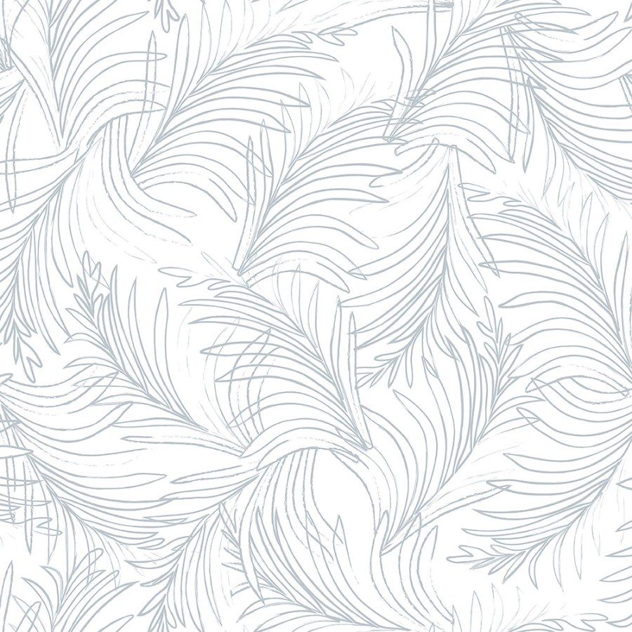 Bílo-modrá vliesová tapeta na zeď, palmové listy 6507-1, Batabasta, Mika, ICH Wallcoverings - ICH Wallcoverings
