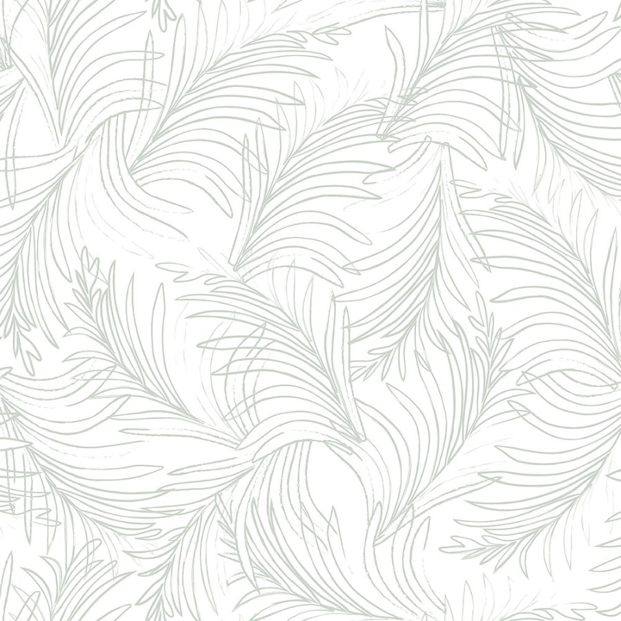 Bílo-zelená vliesová tapeta na zeď, palmové listy 6507-3, Batabasta,Mika, ICH Wallcoverings - ICH Wallcoverings