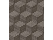 3D vliesová tapeta na zeď, tmavě šedá, imitace dřeva, RE521093, Renaissance, Design Id