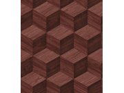3D vliesová tapeta na zeď, červeno-hnědá, imitace dřeva, RE521096, Renaissance, Design Id
