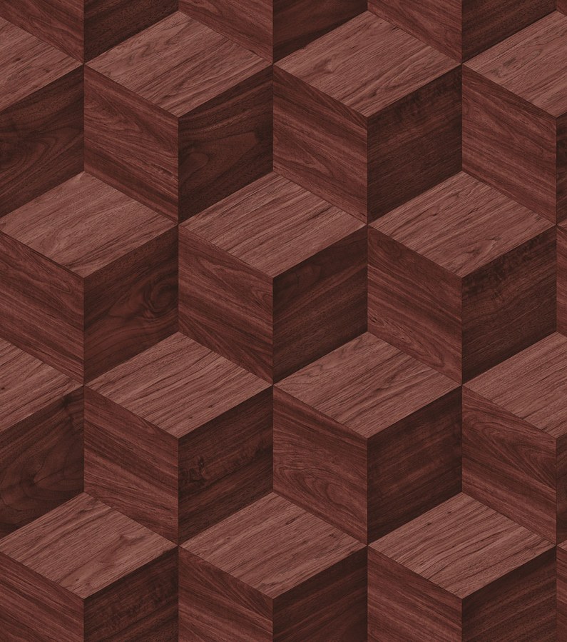 3D vliesová tapeta na zeď, červeno-hnědá, imitace dřeva, RE521096, Renaissance, Design Id - Design ID