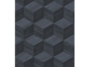 3D vliesová tapeta na zeď, tmavě modrá, imitace dřeva, RE521095, Renaissance, Design Id